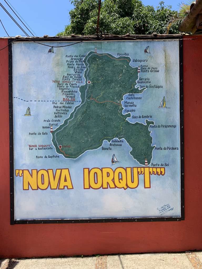 Mapa Ilhabela no Bar e Restaurante Nova Iorqu'i