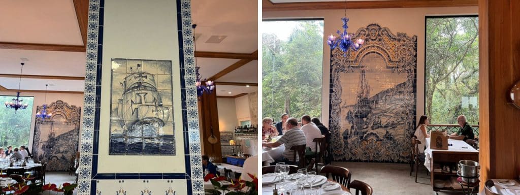 Azulejos no Restaurante Graal Rancho Português