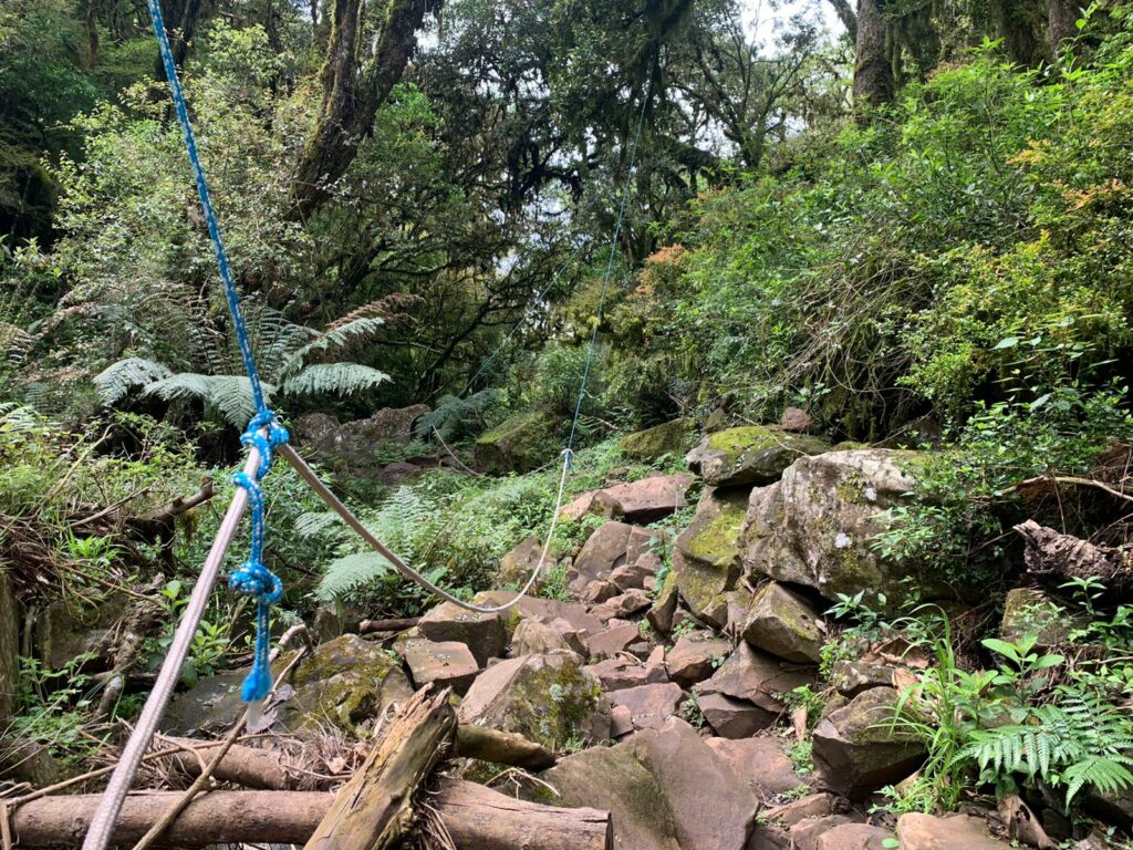 Pedras no caminho da trilha da cachoeira do Avencal